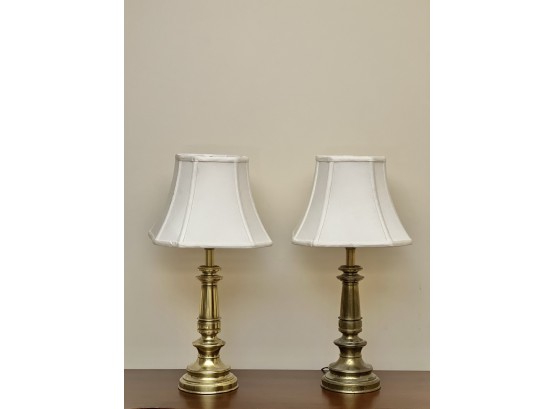 PAIR of HEAVY BRASS TABLE LAMPS
