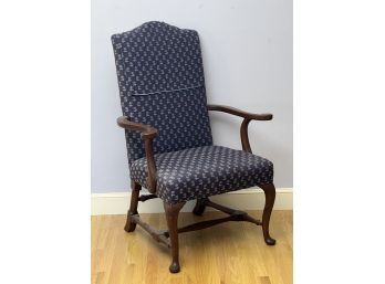 CHIPPENDALE LOLLING CHAIR with FLORAL UPHOLSTERY