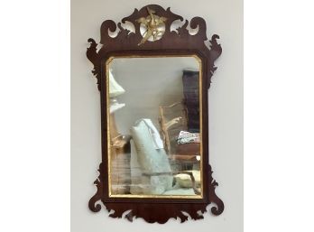 CARVED & GILT CHIPPENDALE MIRROR with EAGLE CREST