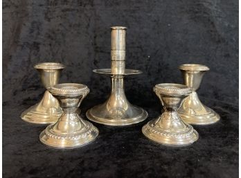 (5) WEIGHTED STERLING CANDLESTICKS