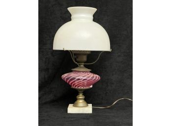 ELECTRIFIED OIL LAMP with PINK SWIRL FONT