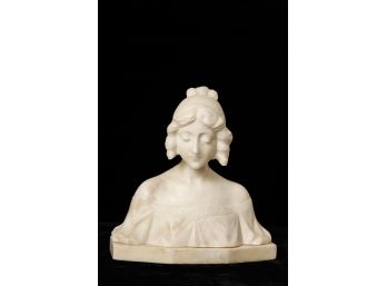 ITALIAN ALABASTER CARVED BUST of a WOMAN