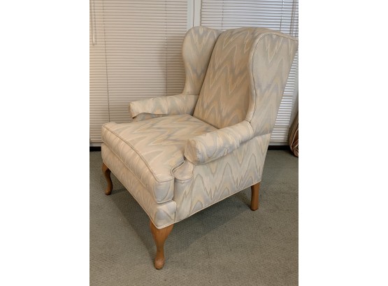 NICELY UPHOLSTERED WINGBACK CHAIR.