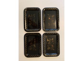 4 TOLE SERVING TRAYS.