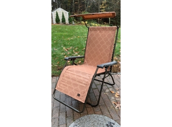 RECLINER FOLD UP CHAIR WITH SUN SHADE.