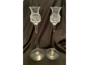 PAIR OF SIGNED KOSTA CRYSTAL GLASSES.