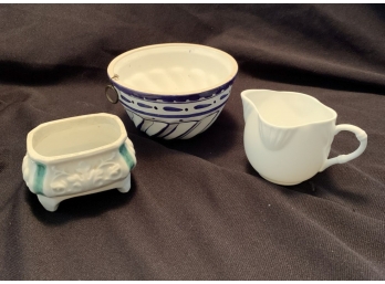 3 ASSORTED PIECES OF CHINA.