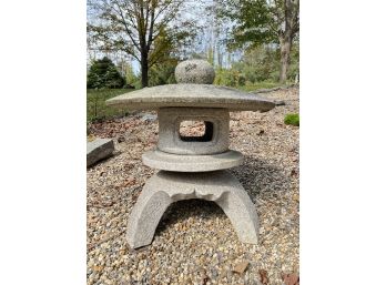 JAPANESE CARVED STONE PAGODA STATUE