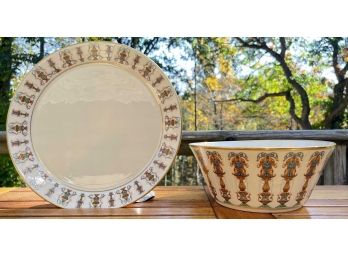 HAND PAINTED LENOX BOWL AND PLATTER
