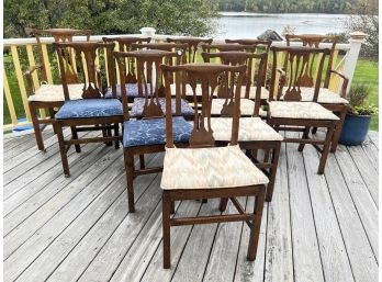 (12) CHIPPENDALE STYLE MAHOGANY CHAIRS