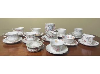 GROUPING OF BONE CHINA CUPS and SAUCERS etc.