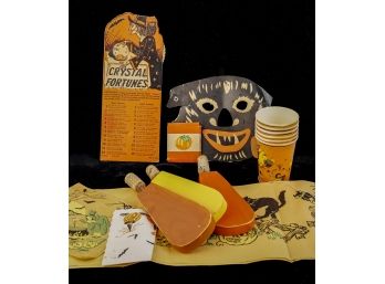 HALLOWEEN PAPER CUPS & CAT MASK & MARKERS etc.