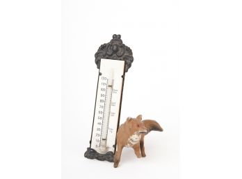 FIGURAL COLD PAINTED ZINC ALLOY THERMOMETER
