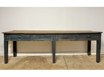 c1868 GENERAL STORE COUNTER TOP in BLUE PAINT