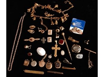 GROUP OF MOSTLY VICTORIAN GOLD FILLED JEWELRY