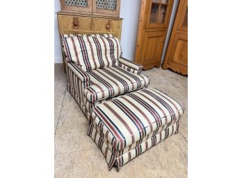 UPHOLSTERED CLUB CHAIR with FOOTSTOOL