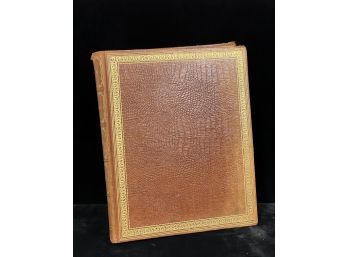 LARGE LEATHER BOUND BOOK with BLANK PAGES