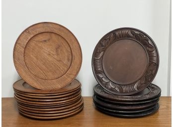 (2) SETS OF WOODEN CHARGERS / UNDERPLATES