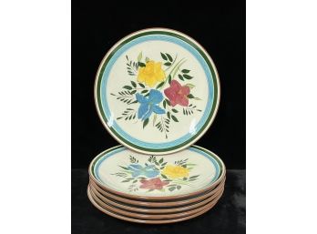 (6) HAND PAINTED STANGL DINNER PLATES