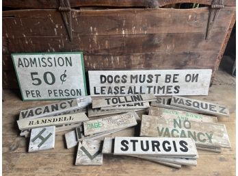 VINTAGE  AYERS LAKE CABIN PAINTED WOODEN SIGNS