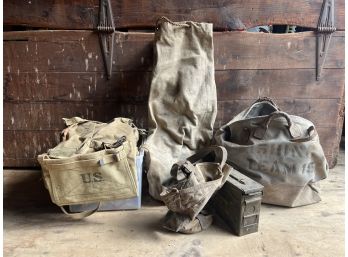 WWI US ARMY CANVAS CAVALRY BAGS etc.