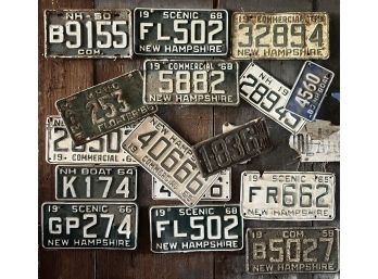 GROUPING of VINTAGE LICENSE PLATES 1950s-1980s