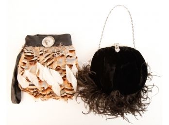 FEATHER PURSE BY KARA MIA and a SECOND