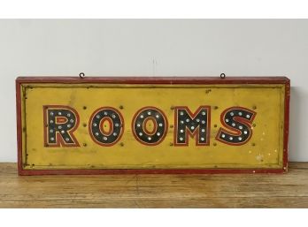 VINTAGE 1930's (2) SIDED (ROOMS) SIGN