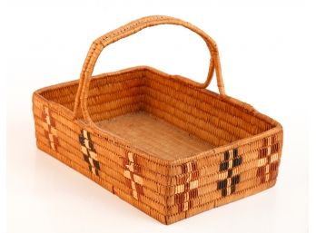 NATIVE AMERICAN HANDLED TRAY with QUILLWORK