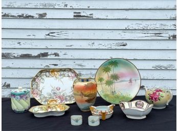 MISCELLANEOUS GROUP of HAND PAINTED NIPPON POTTERY
