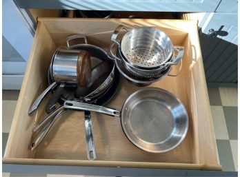 GROUP MOSTLY KIRKLAND STAINLESS POTS & PANS