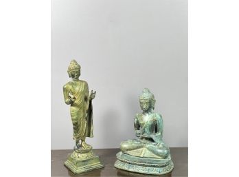 (2) CAST THAI BUDDHA FIGURES