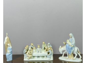 GROUP (3) RELIGIOUS LLADRO FIGURAL GROUPINGS