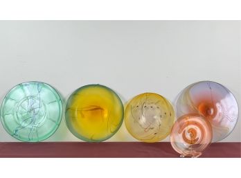 (4) SALAMANDRA  HANGING ART GLASS DECOR
