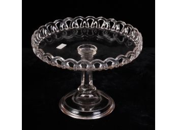 RETICULATED GLASS TAZZA with LOOP RIM