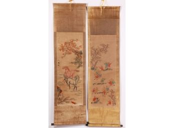 PAIR OF CHINESE SCROLLS