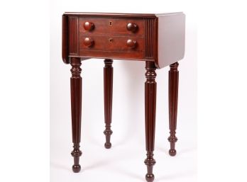 AMERICAN CLASSICAL MAHOGANY SEWING STAND