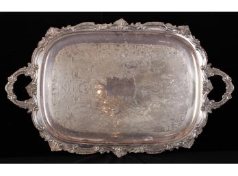 HEAVY FOOTED SILVER-PLATED TRAY