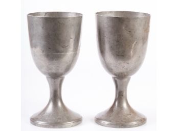PAIR of (19th c) PEWTER CHALICES