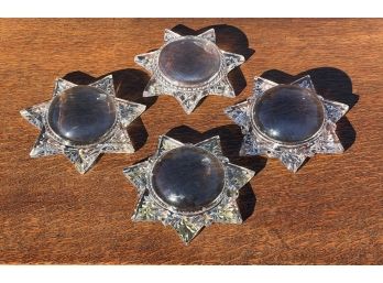 (4) VICTORIAN STAR FORM PAPERWEIGHTS