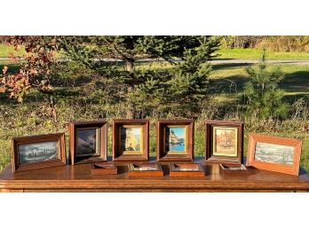 (8) SMALL WALNUT PICTURE FRAMES & (2) OTHERS