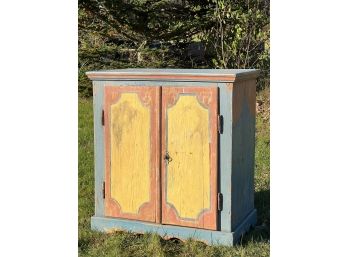 WONDERFUL PAINTED (18th C) TWO DOOR CABINET