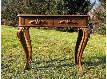 VICTORIAN (2) DRAWER OAK HALL TABLE