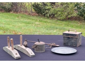 PARADE TORCH, MEAT SCALE, EARLY WALL HOOKS, ETC