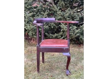 (19th C) CORNER CHAIR With BALL-AND-CLAW FOOT