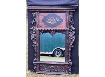 WONDERFUL (19th C) CARVED MIRROR With NUDE FEMALES