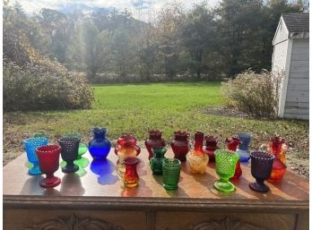 ASSORTMENT of VINTAGE COLORED GLASS