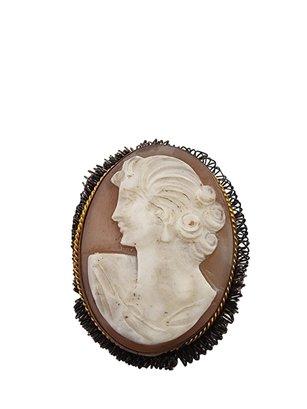 Antique Left Facing Cameo Brooch Or Pendant 6/53
