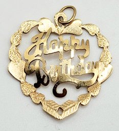 Vintage 14 KT Gold Happy Birthday Hallmarked Charm (A5021)