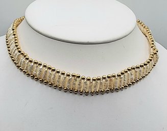 Vintage 14 K T & Rice Pearl Necklace (A5037)